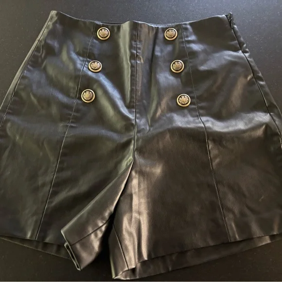 Zara - 3 items, Black Leather shorts, Top & Skirt- Sz Small - Picture 2 of 11